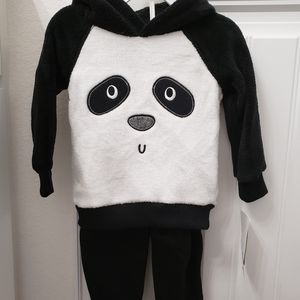 Kids Headquarters size panda hoodie/sweatpants set